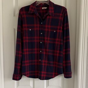 Faherty Red and Blue Plaid Button Down Shirt